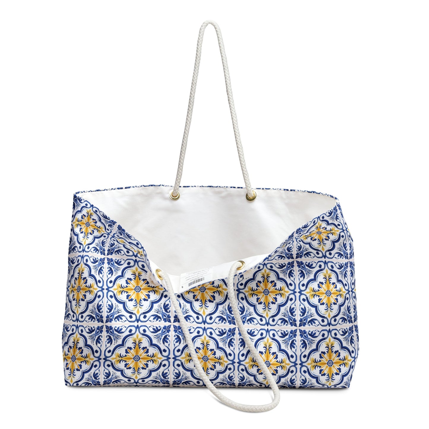 All-Occasion Weekender Bag with Portuguese Tiles Design - Retro, Heritage & Contemporary Fusion