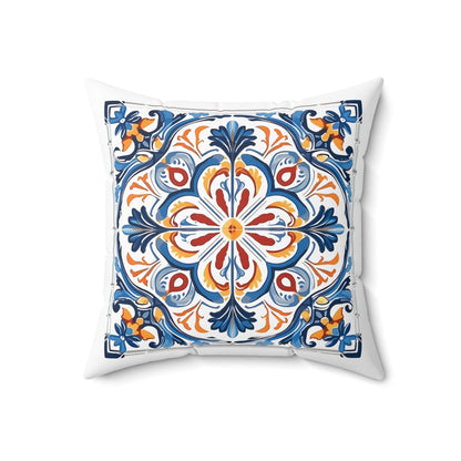 Elegant Tile Design Pillow - Portuguese Artistry for Your Home