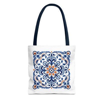 Trendy Tote Bag with Portuguese Tiles Design - Retro, Minimalist & Contemporary Style