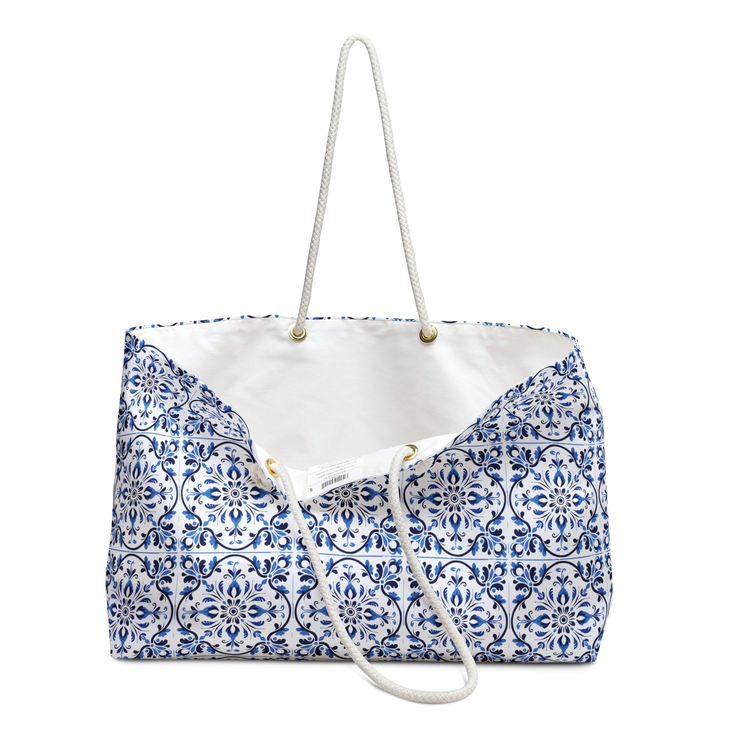 Summer-ready Weekender Bag with Portuguese Tiles Design - Retro, Heritage & Contemporary Blend