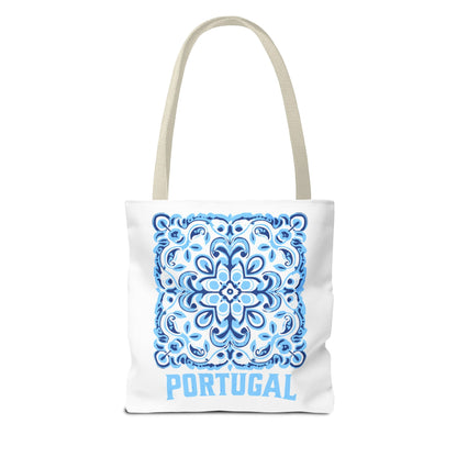 Elegant Tote Bag with Portugal and Portuguese Tile Design - Retro, Minimalist & Contemporary Style