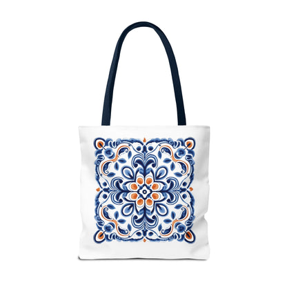 Trendy Tote Bag with Portuguese Tiles Design - Retro, Minimalist & Contemporary Style