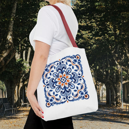 Tote Bag - Elegant Portuguese Traditional Tile Design, Boho Chic, Artistic Accessory, Portugal Contemporary. Portugal, Portuguese Tiles