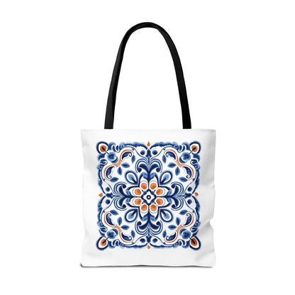 Tote Bag - Elegant Portuguese Traditional Tile Design, Boho Chic, Artistic Accessory, Portugal Contemporary. Portugal, Portuguese Tiles