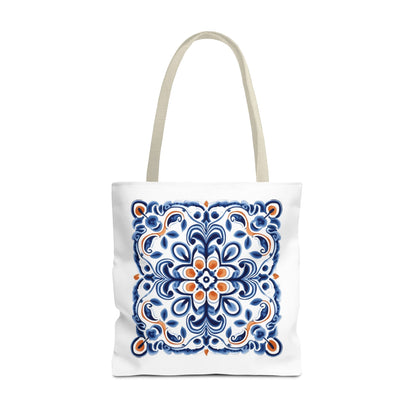 Tote Bag - Elegant Portuguese Traditional Tile Design, Boho Chic, Artistic Accessory, Portugal Contemporary. Portugal, Portuguese Tiles