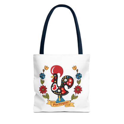 Stylish Tote Bag with Portuguese Tiles Design and Galo de Barcelos - Retro, Minimalist and Contemporary