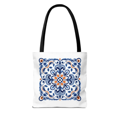 Tote Bag - Elegant Portuguese Traditional Tile Design, Boho Chic, Artistic Accessory, Portugal Contemporary. Portugal, Portuguese Tiles