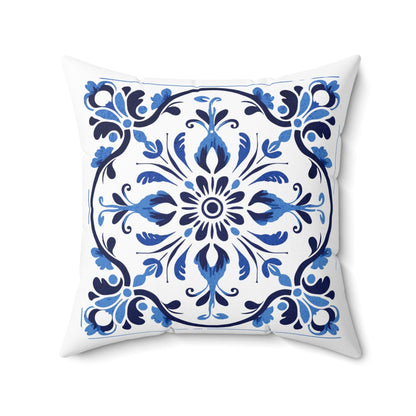 Traditional Portuguese Tile Inspired Pillow - Infuse Your Home with Cultural Elegance