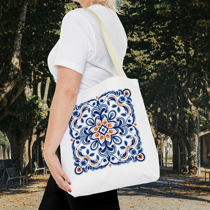 Tote Bag - Elegant Portuguese Traditional Tile Design, Boho Chic, Artistic Accessory, Portugal Contemporary. Portugal, Portuguese Tiles