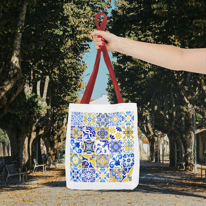 Elegant Tote Bag with Portuguese Tiles Design - Retro, Minimalist & Contemporary Style