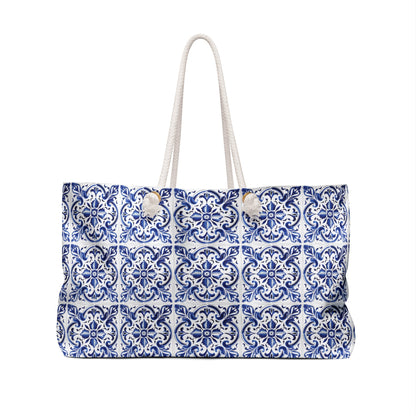 Timeless Weekender Bag with Portuguese Tiles Design - Retro, Heritage & Contemporary Blend