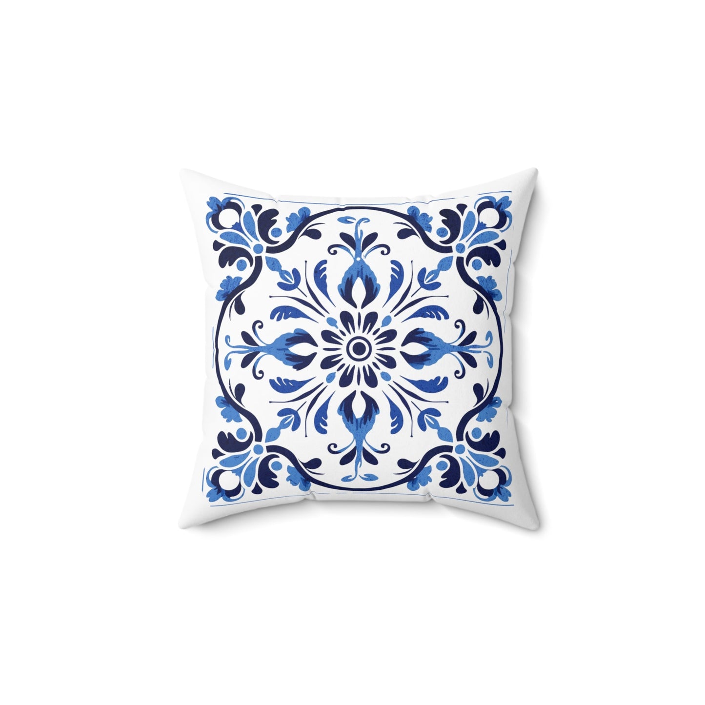 Traditional Portuguese Tile Inspired Pillow - Infuse Your Home with Cultural Elegance