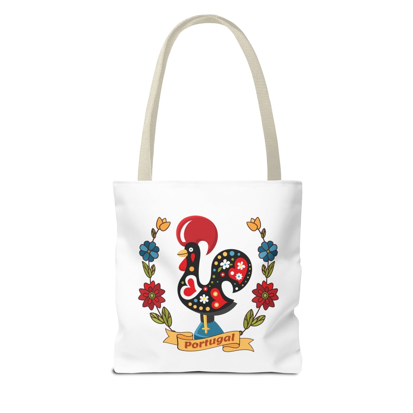 Stylish Tote Bag with Portuguese Tiles Design and Galo de Barcelos - Retro, Minimalist and Contemporary