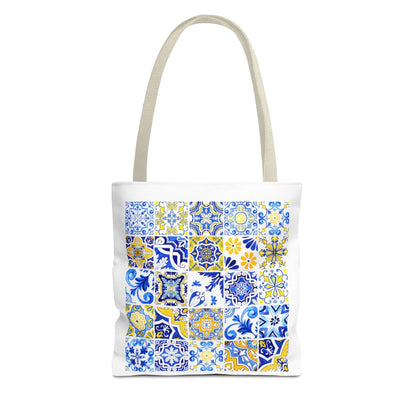 Elegant Tote Bag with Portuguese Tiles Design - Retro, Minimalist & Contemporary Style