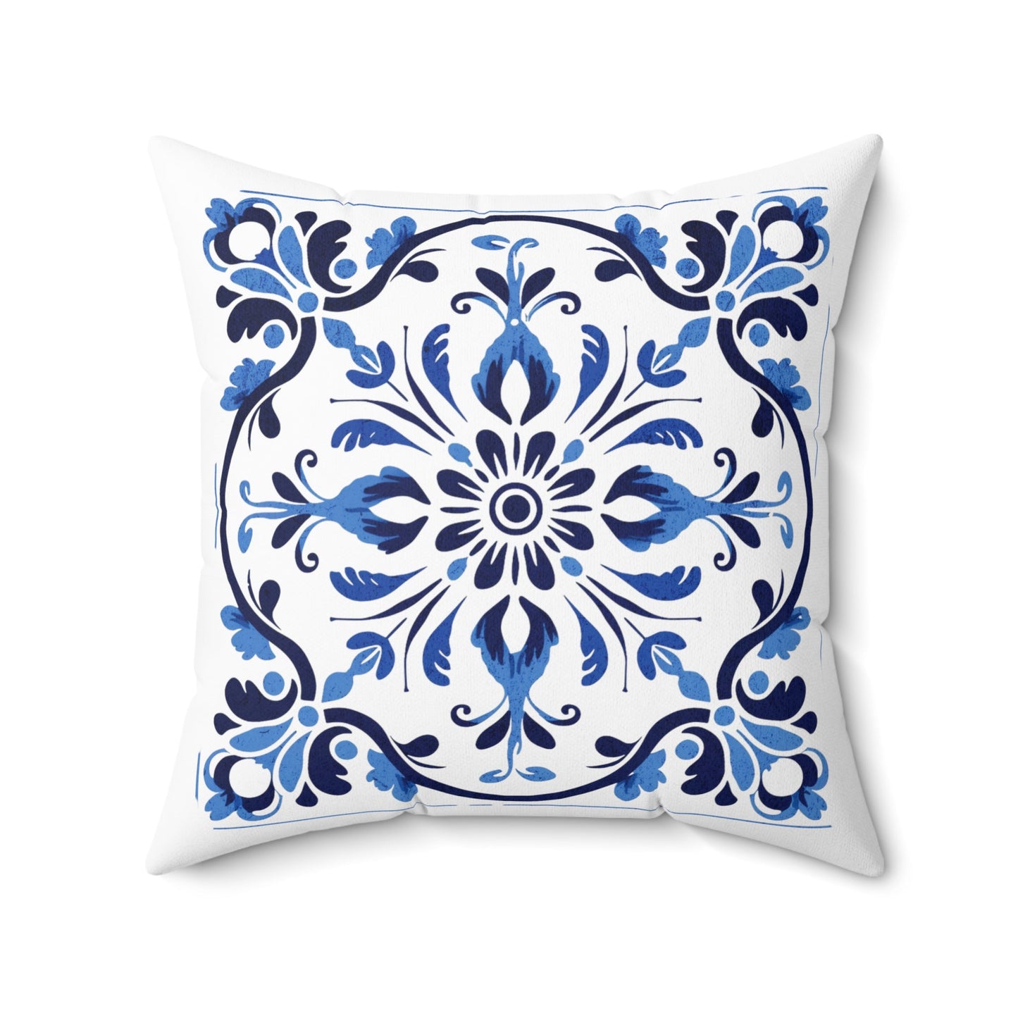 Traditional Portuguese Tile Inspired Pillow - Infuse Your Home with Cultural Elegance