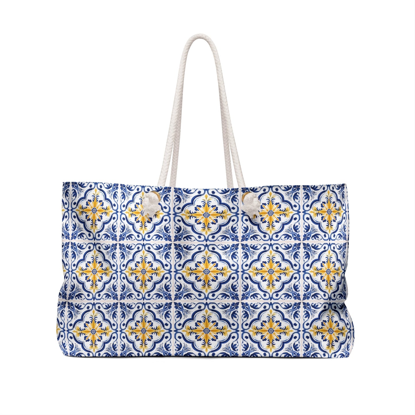 All-Occasion Weekender Bag with Portuguese Tiles Design - Retro, Heritage & Contemporary Fusion