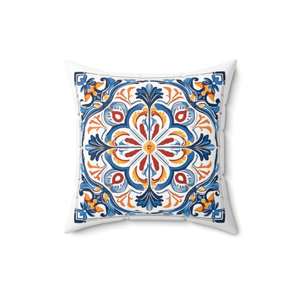 Elegant Tile Design Pillow - Portuguese Artistry for Your Home