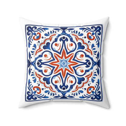 Classic Portuguese Tile Pattern Pillow - Infuse Elegance into Your Home