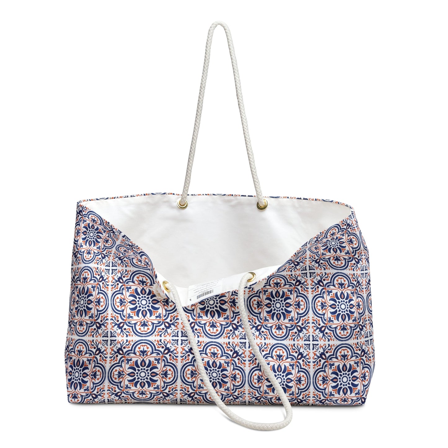 Chic Weekender Bag with Portuguese Tiles Design - Blend of Retro, Heritage & Modern