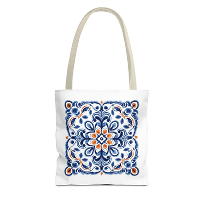 Tote Bag - Elegant Portuguese Traditional Tile Design, Boho Chic, Artistic Accessory, Portugal Contemporary. Portugal, Portuguese Tiles