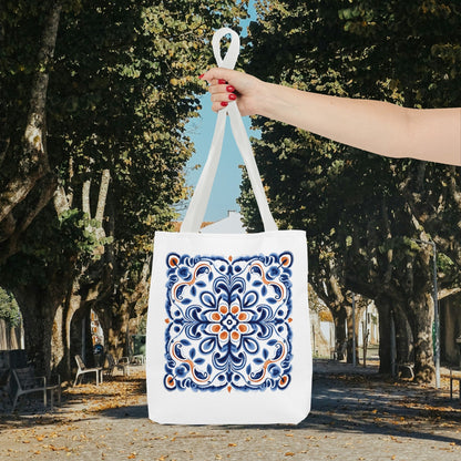 Tote Bag - Elegant Portuguese Traditional Tile Design, Boho Chic, Artistic Accessory, Portugal Contemporary. Portugal, Portuguese Tiles