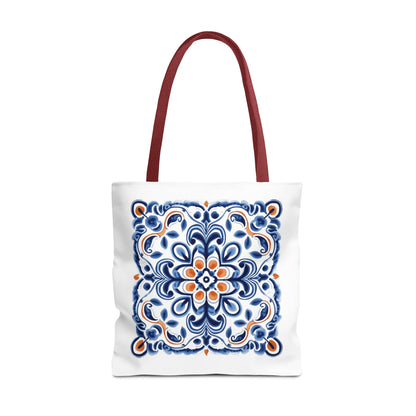 Trendy Tote Bag with Portuguese Tiles Design - Retro, Minimalist & Contemporary Style