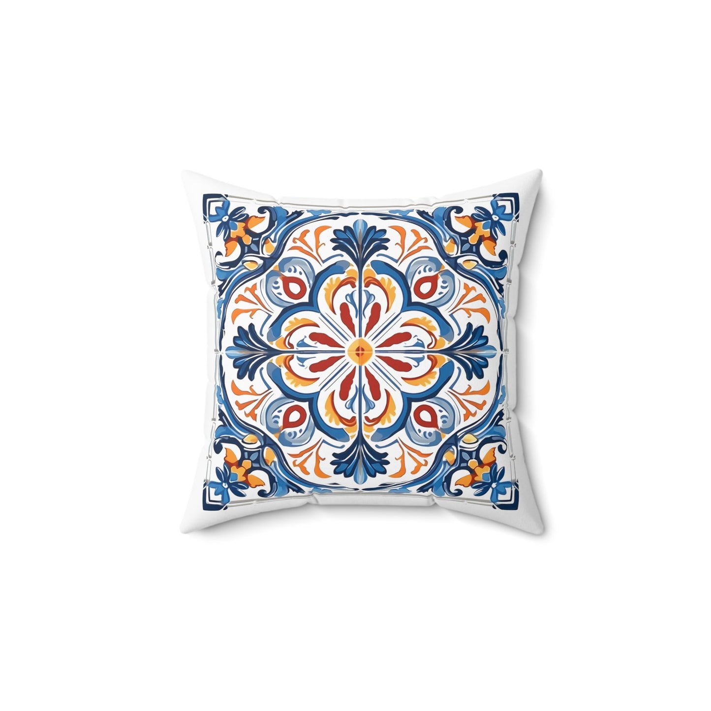 Elegant Tile Design Pillow - Portuguese Artistry for Your Home