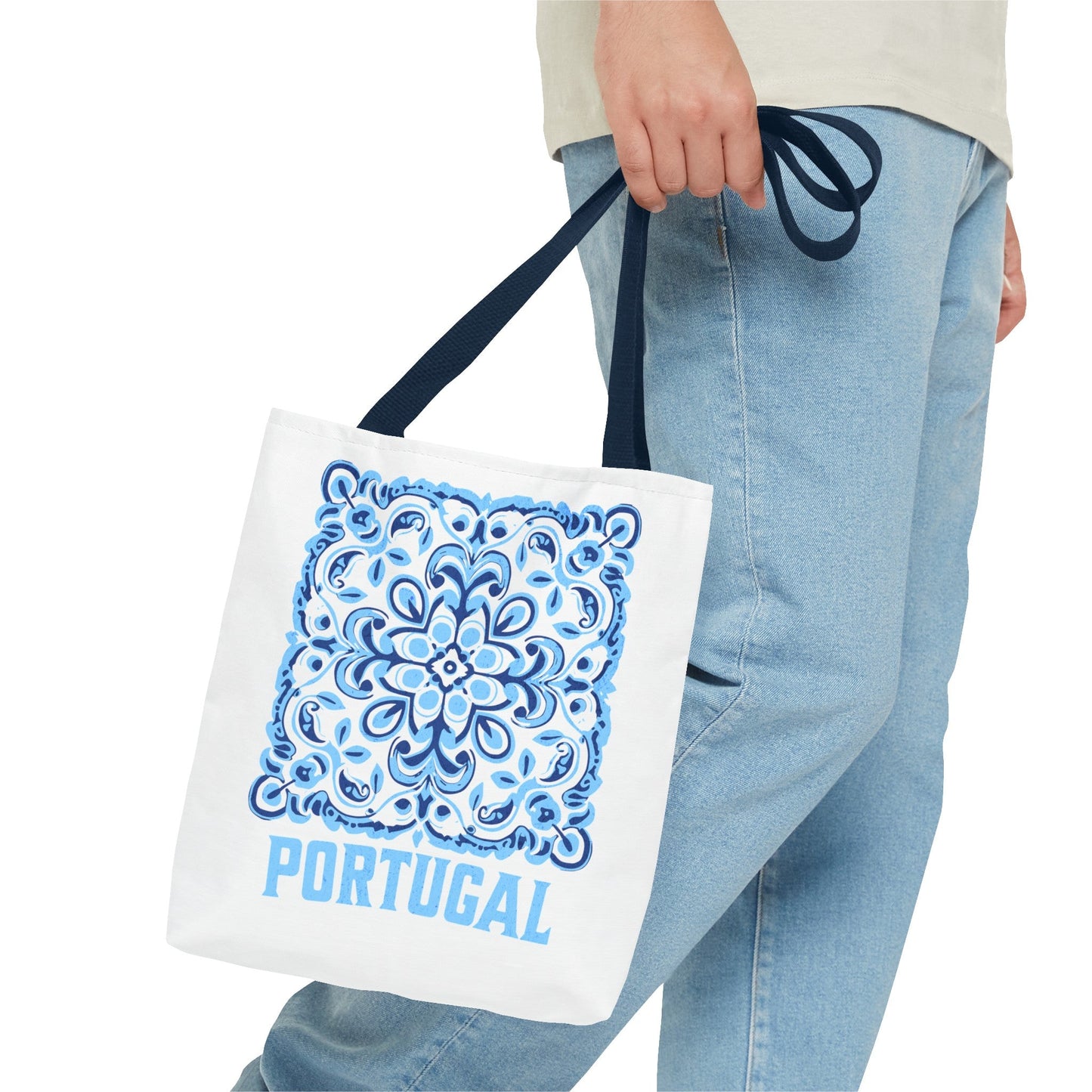 Elegant Tote Bag with Portugal and Portuguese Tile Design - Retro, Minimalist & Contemporary Style