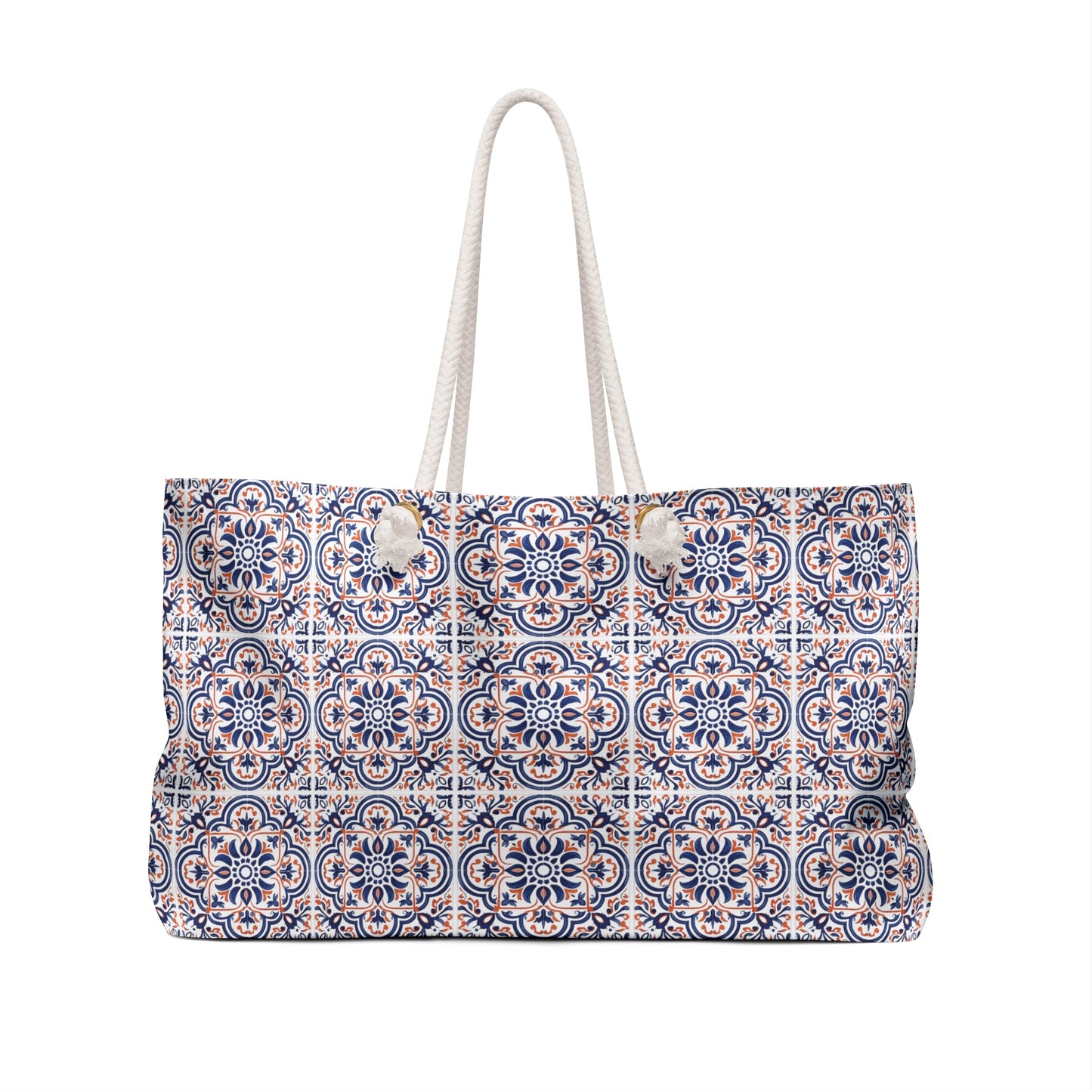 Chic Weekender Bag with Portuguese Tiles Design - Blend of Retro, Heritage & Modern