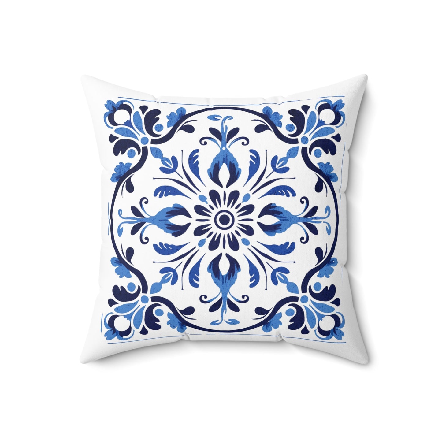 Traditional Portuguese Tile Inspired Pillow - Infuse Your Home with Cultural Elegance