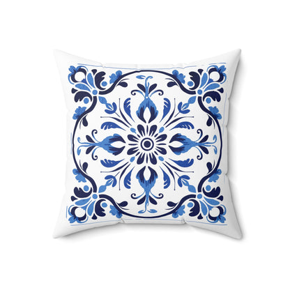 Traditional Portuguese Tile Inspired Pillow - Infuse Your Home with Cultural Elegance