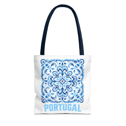 Elegant Tote Bag with Portugal and Portuguese Tile Design - Retro, Minimalist & Contemporary Style