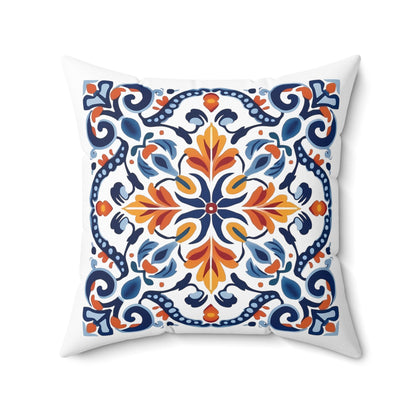 Elegant Tile Design Pillow - Portuguese Artistry for Your Home