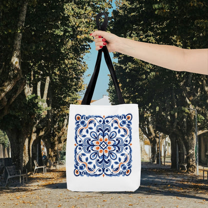 Tote Bag - Elegant Portuguese Traditional Tile Design, Boho Chic, Artistic Accessory, Portugal Contemporary. Portugal, Portuguese Tiles