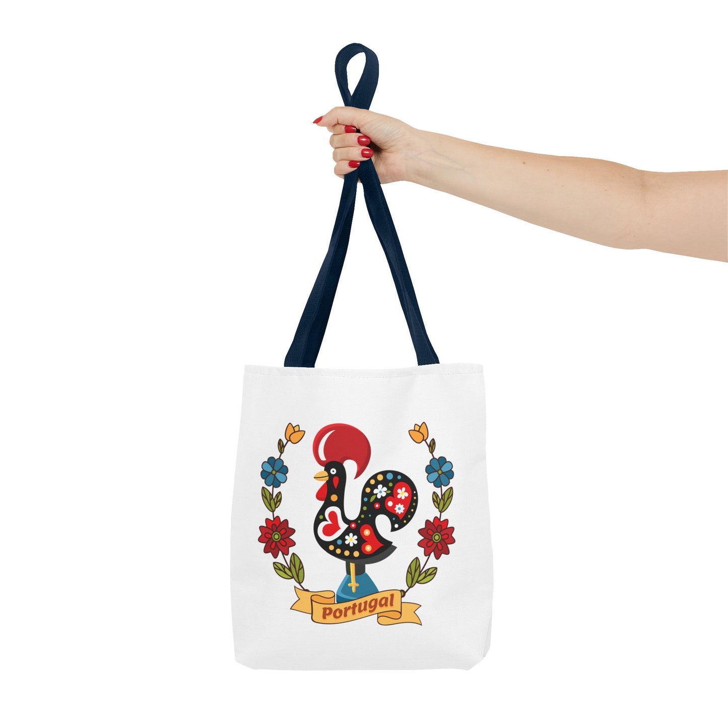 Stylish Tote Bag with Portuguese Tiles Design and Galo de Barcelos - Retro, Minimalist and Contemporary