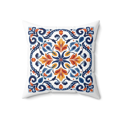 Elegant Tile Design Pillow - Portuguese Artistry for Your Home