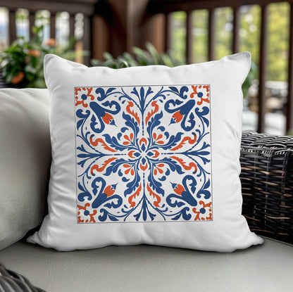 Classic Portuguese Tile Pattern Pillow - Infuse Elegance into Your Home