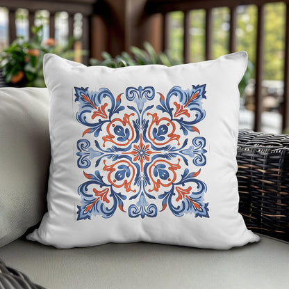 Classic Portuguese Tile Pattern Pillow - Infuse Elegance into Your Home