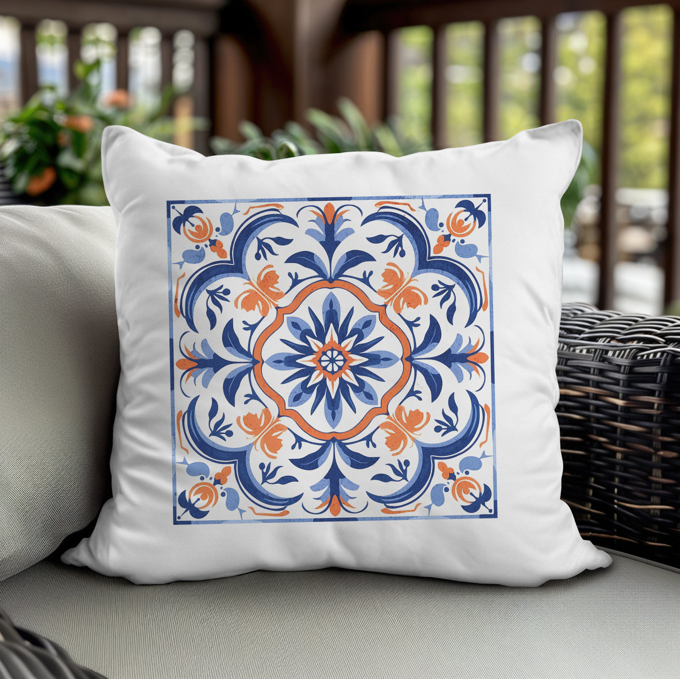 Traditional Portuguese Tile Inspired Pillow - Bring Portugal Home