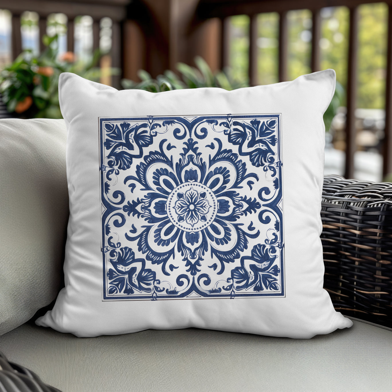 Traditional Portuguese Tile Inspired Pillow - Bring Portugal Home