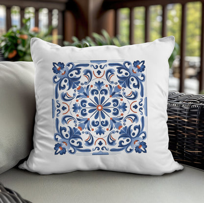 Elegant Tile Pattern Pillow - Portuguese Heritage for Your Home