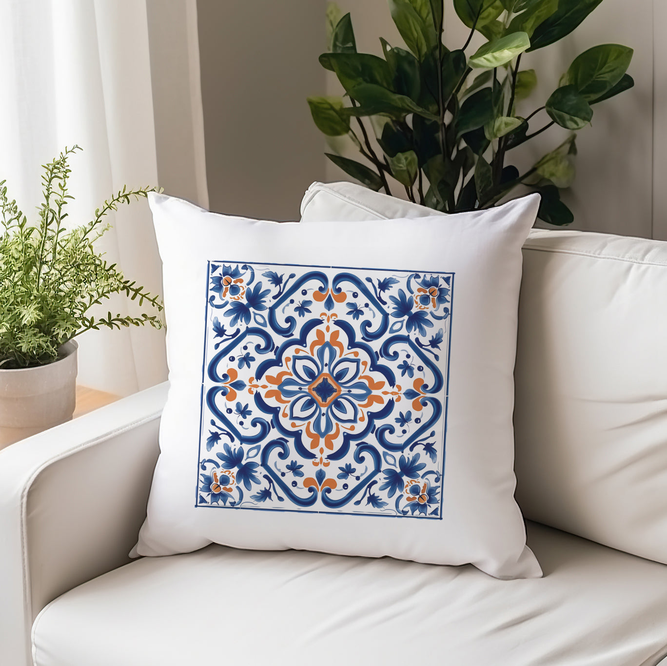 Elegant Portuguese Tile Design Pillow - Bring the Beauty of Portugal Home