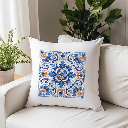 Authentic Tile Pattern Pillow - Portuguese Charm for Your Home