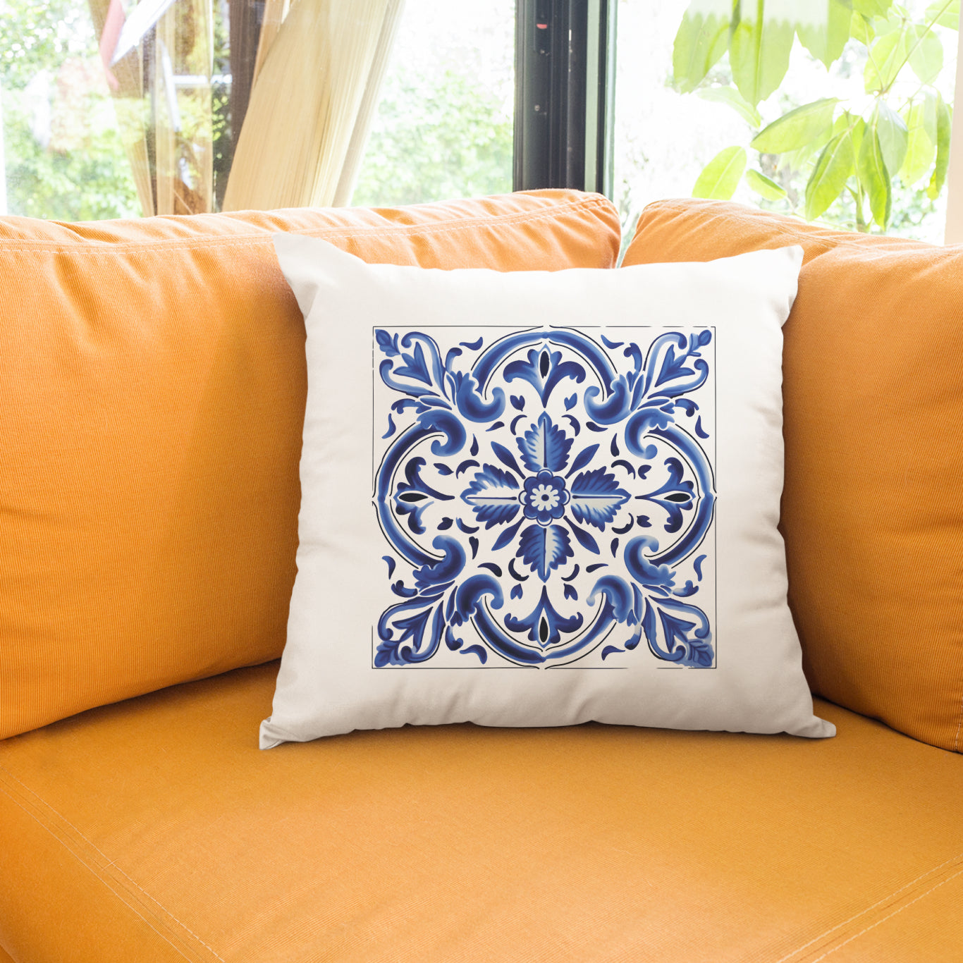 Authentic Traditional Portuguese  Tile Design Pillow - Embrace Portugal’s Timeless Beauty