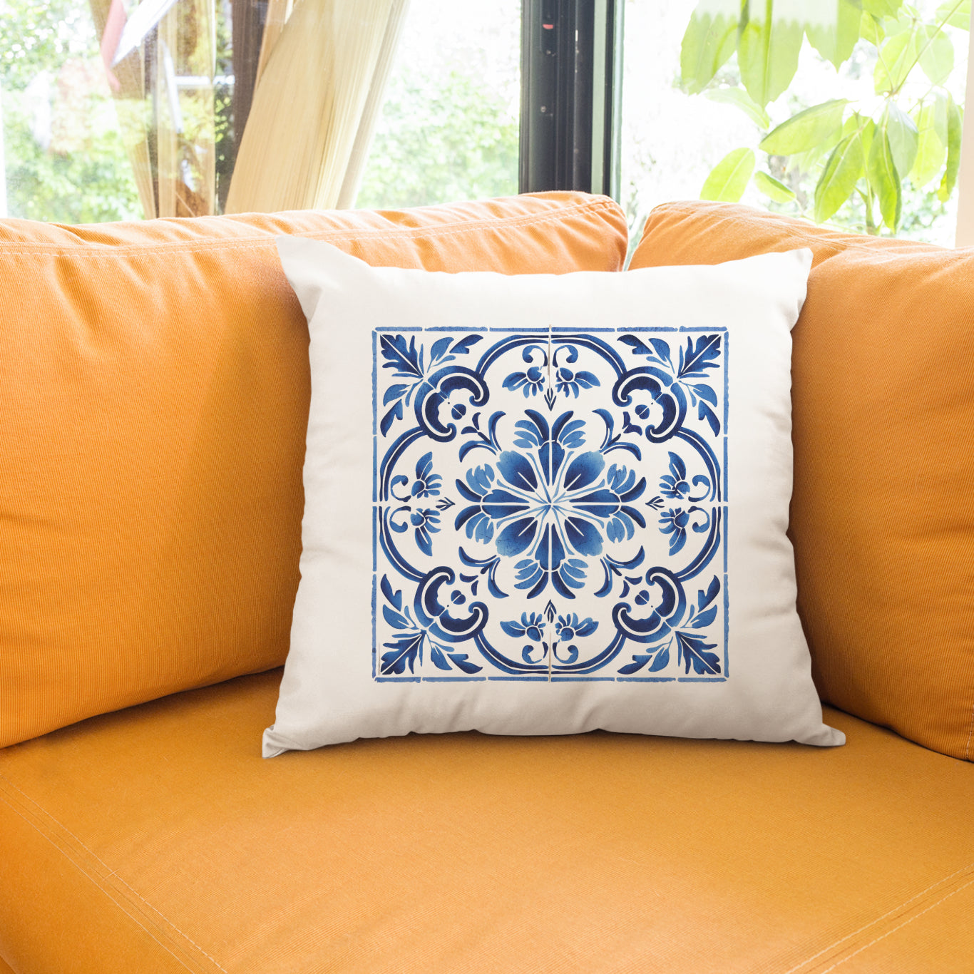 Portuguese Heritage Tile Pillow - Infuse Your Space with Timeless Elegance