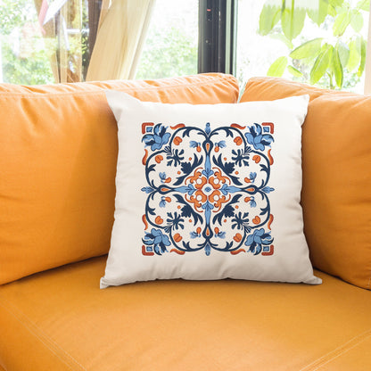 Classic Portuguese Tile Pattern Pillow - Infuse Elegance into Your Home