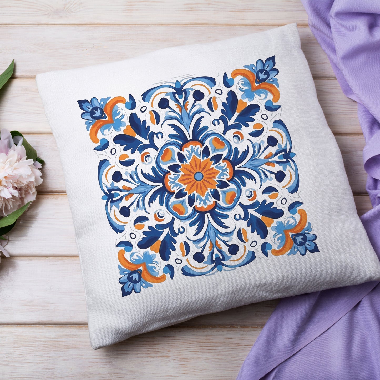 Traditional Portuguese Tile Inspired Pillow - Bring Portugal Home