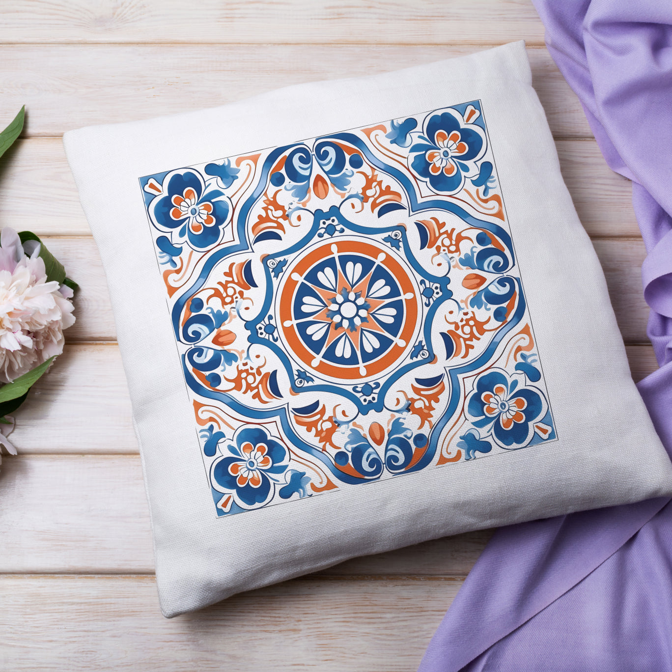 Traditional Portuguese Tile Inspired Pillow - Bring Portugal Home