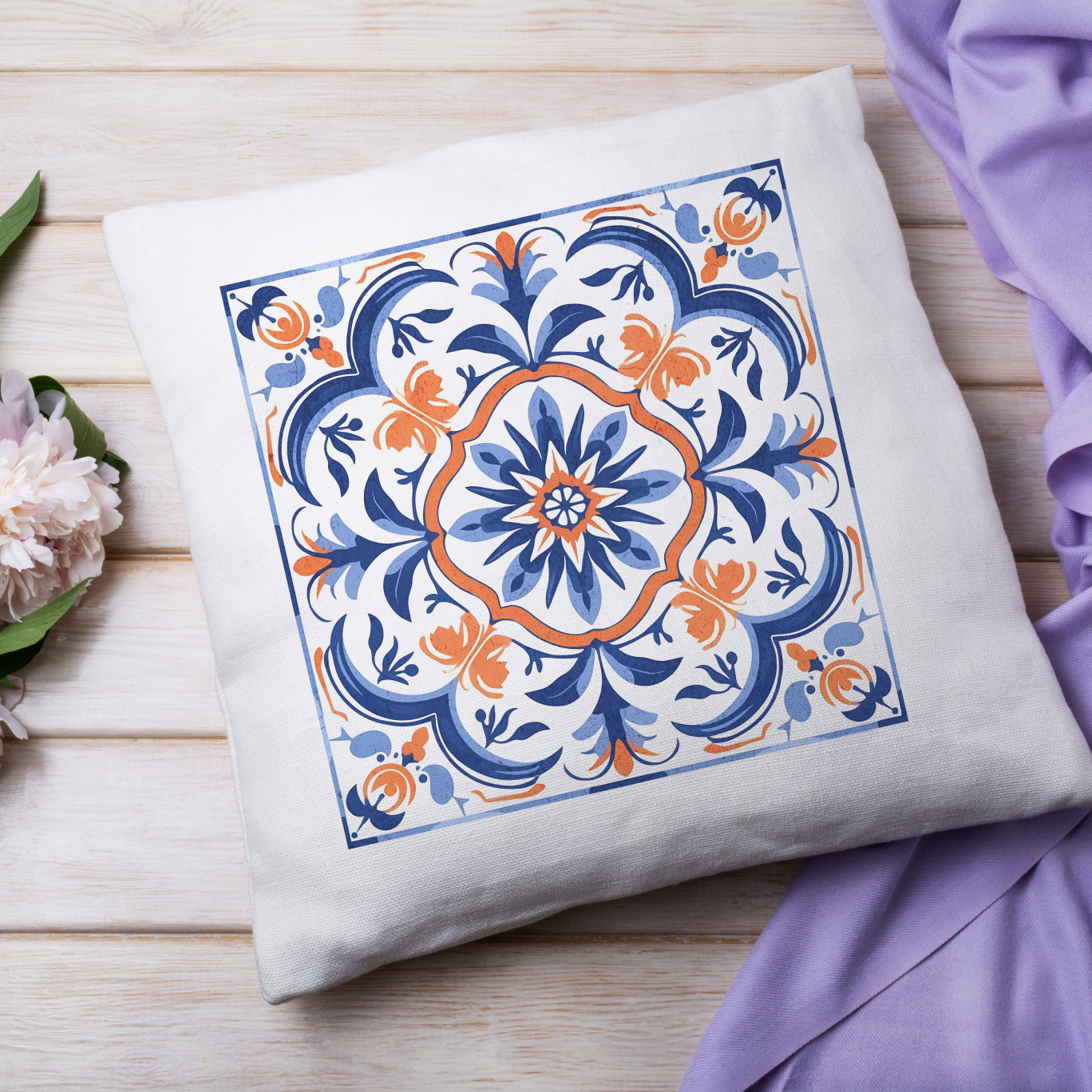 Traditional Portuguese Tile Inspired Pillow - Bring Portugal Home