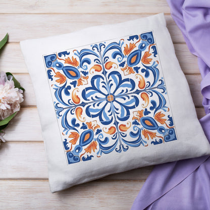 Traditional Portuguese Tile Inspired Pillow - Bring Portugal Home